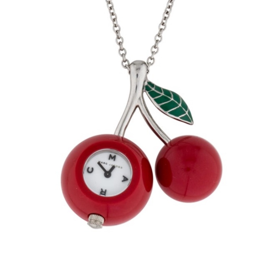 Marc Jacobs Cherry Clock Pendant Necklace